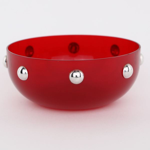 Ciotola in vetro rosso rubino, Murano, Cleto Munari, Anni Novanta