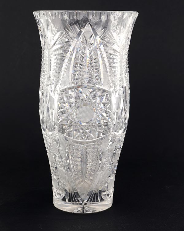 Grande vaso in cristallo intagliato