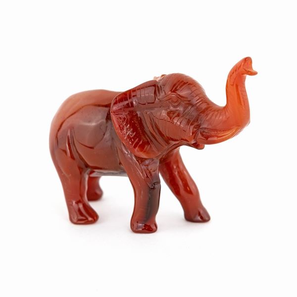 Elefante in corniola, arte cinese del XX secolo  - Asta Asta a Tempo - ANIMALIA - Casa d'Aste Arcadia