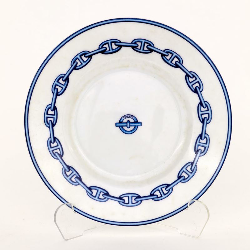 Piatto in Porcellana, Hermés, Chaine D'ancre
