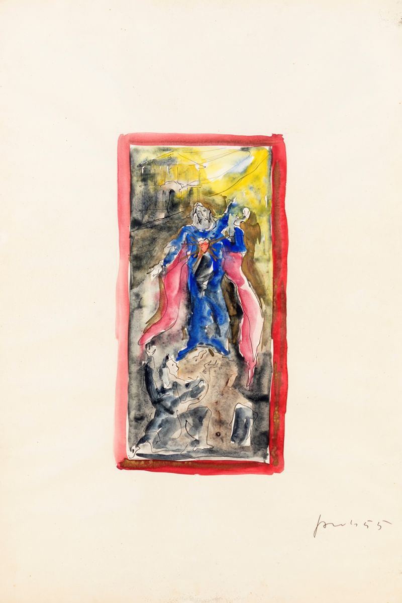 Lucio Fontana - Studio per Apparizione del Sacro Cuore a Santa Margherita Alacocucque