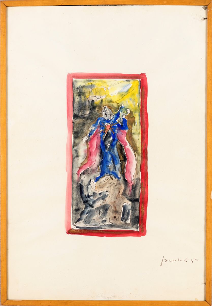 Lucio Fontana - Studio per Apparizione del Sacro Cuore a Santa Margherita Alacocucque