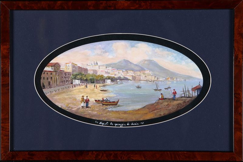 Veduta di Napoli, la Spiaggia di Chiaia