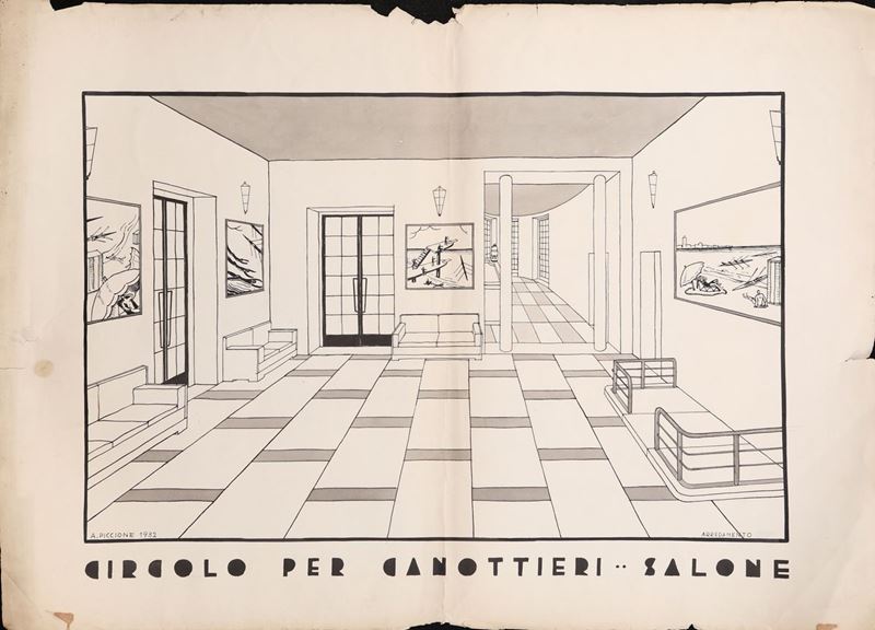 A. Piccione - Progetto Architettonico (circolo per Canottieri...salone)