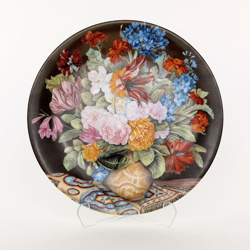 Piatto Decorativo in Porcellana Policroma, Terry Condell, Porcellane D'arte T. Limoges