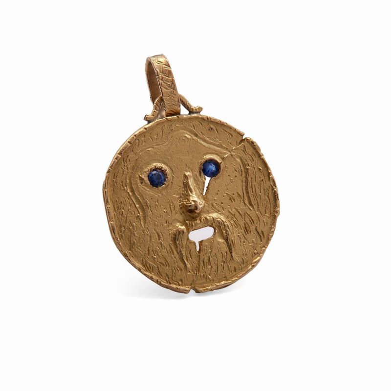 Pendente in Oro e Zaffiri - Bocca della Verità