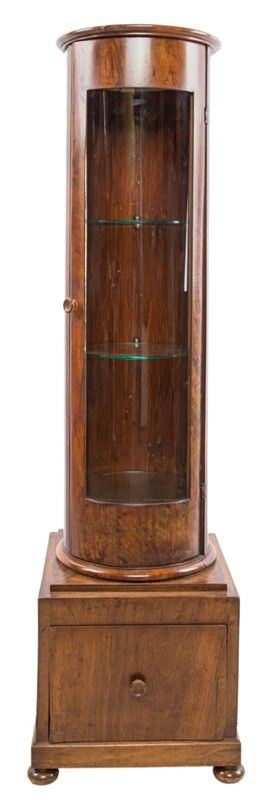 Vetrinetta a Colonna in Legno di Noce