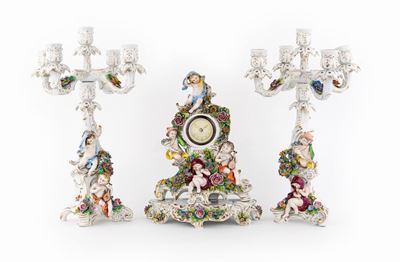 Trittico in Porcellana Policroma, Manifattura di Capodimonte, Metà del XIX Secolo