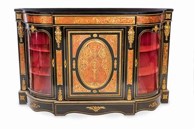 Credenza in Legno Ebanizzato con Finiture Ornamentali in Bronzo Dorato, XIX Secolo