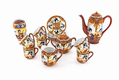 Servizio da Caffè in Porcellana Fine, Giappone, Seconda Metà del XX Secolo