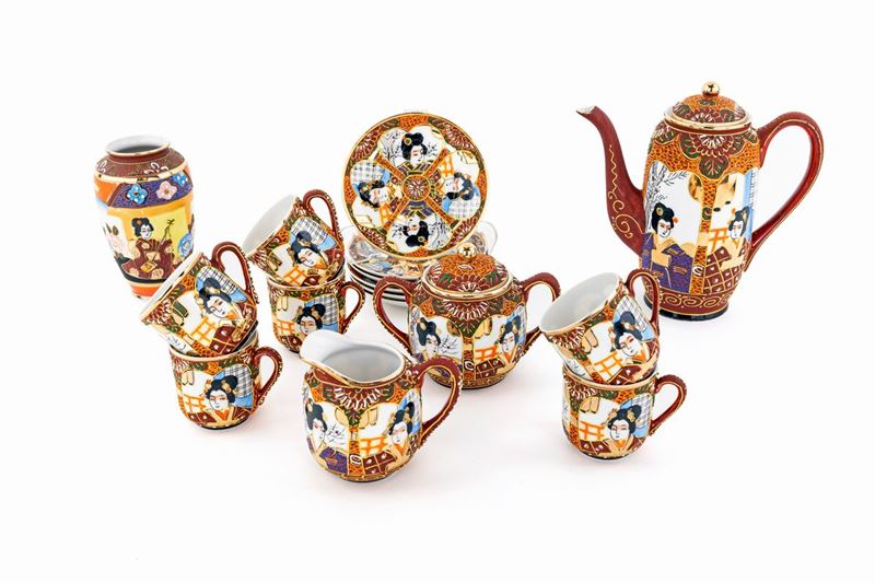 Servizio da Caffè in Porcellana Fine, Giappone, Seconda Metà del XX Secolo
