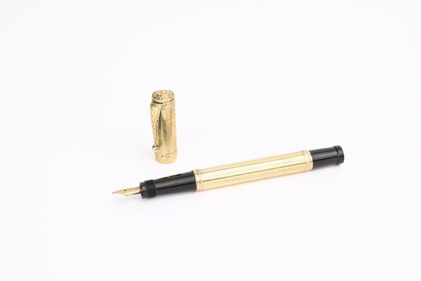 Waterman Ideal, penna stilografica laminata in oro 18 kt