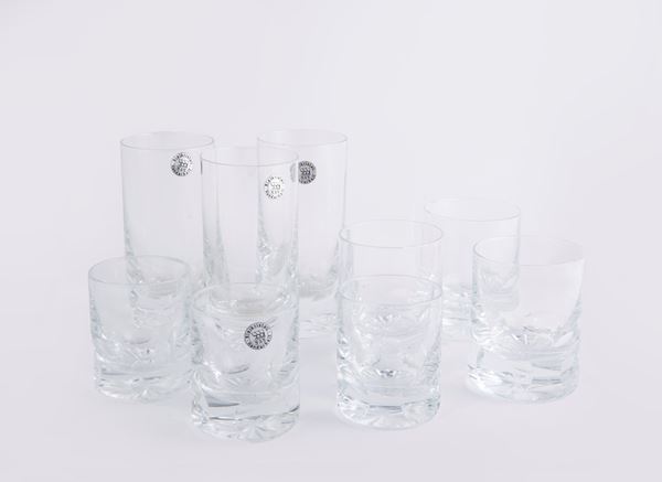 Servizio di bicchieri in cristallo Bleikristall Handarbeit VAV di tre misure  - Asta Asta a Tempo - L'Arte del Vetro - Casa d'Aste Arcadia