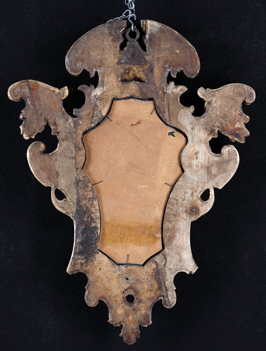 Coppia di Specchierine in Legno Dorato, Roma, Fine XVII/inizi XVIII Secolo