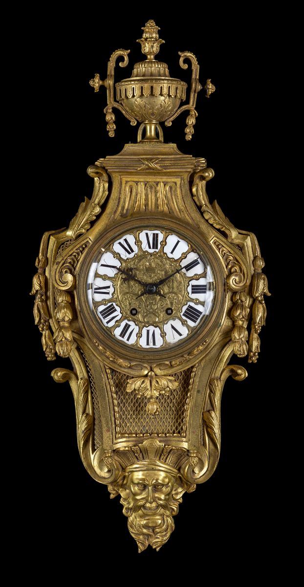 Orologio Cartel in Bronzo Dorato, Francia, XIX Secolo