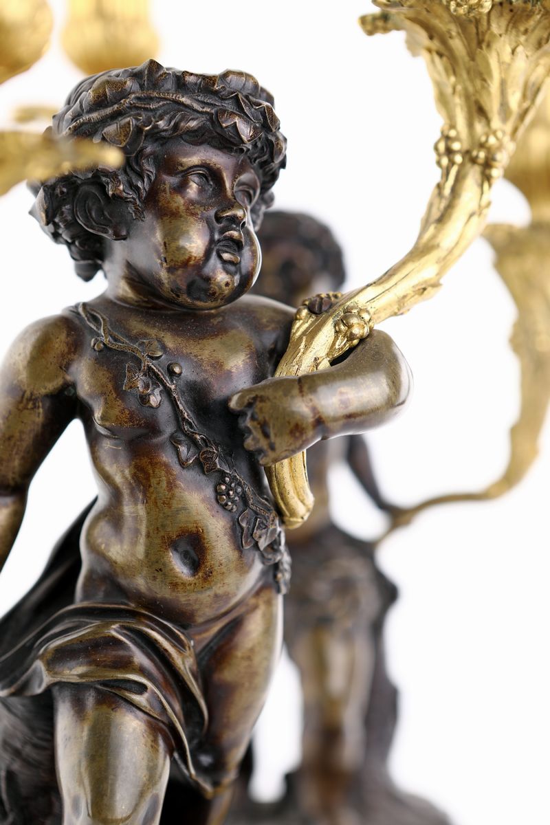 Coppia di Doppieri in Bronzo Dorato e Brunito, Fine del XVIII Secolo