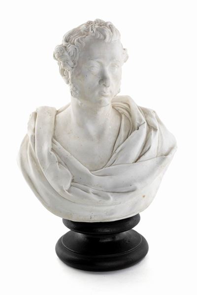 Piccolo Busto di Gentiluomo in Porcellana, Coalport, Manifattura John Rose & Co.