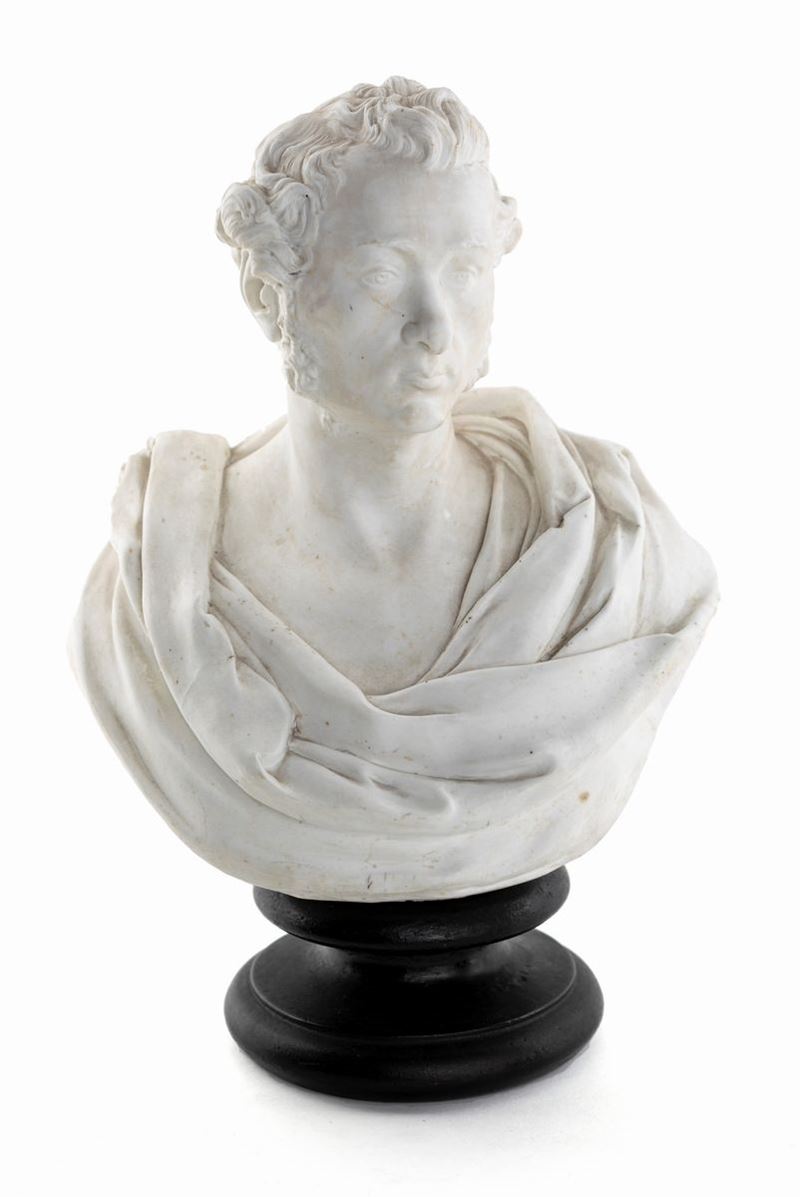 Piccolo Busto di Gentiluomo in Porcellana, Coalport, Manifattura John Rose & Co.