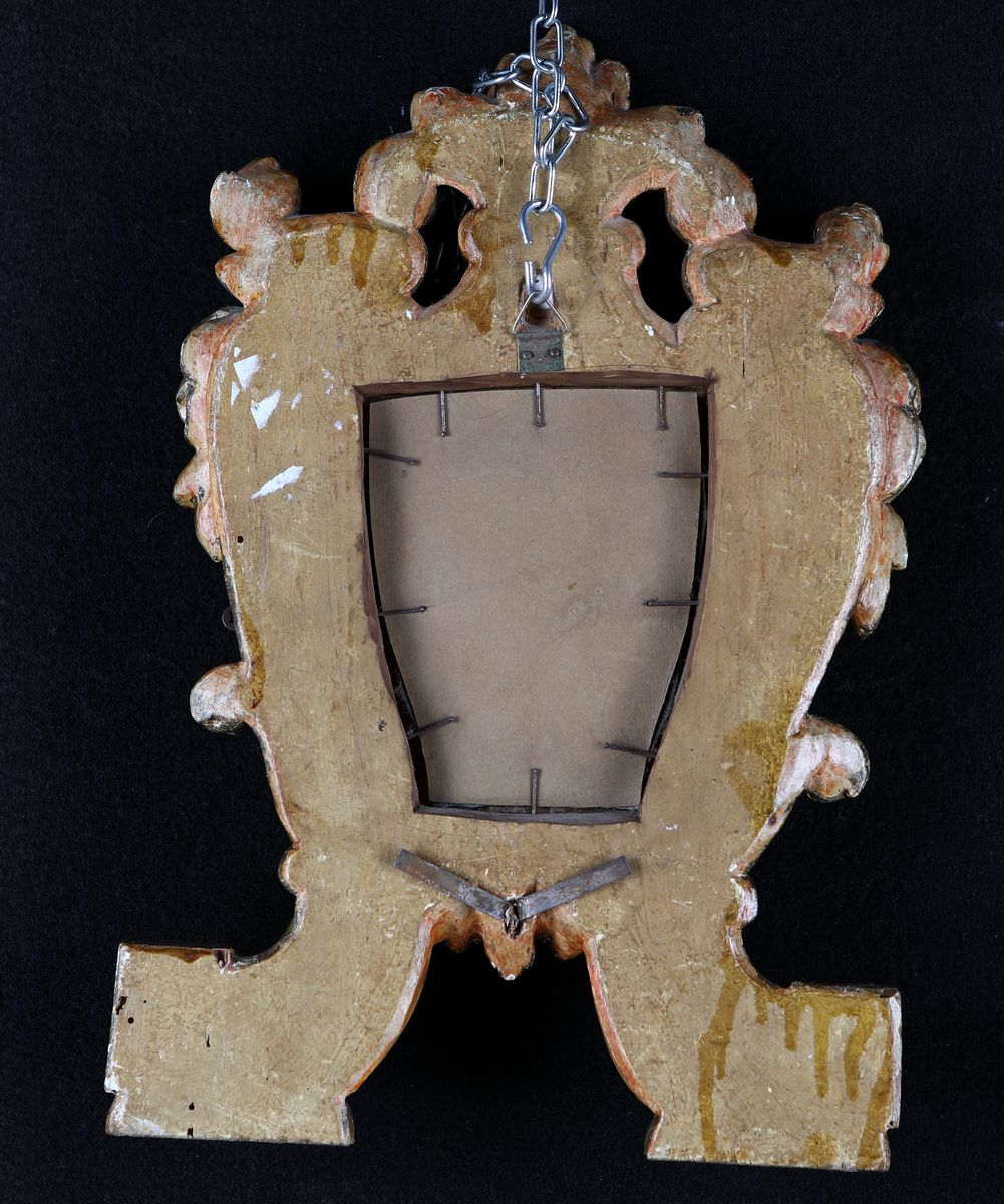 Coppia di Piccole Cartegloria in Legno Dorato con Specchi, XIX Secolo
