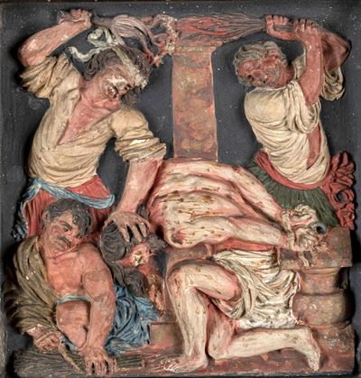 Altorilievo in Terracotta Policroma, Arte Popolare della Seconda Metà del XIX Secolo