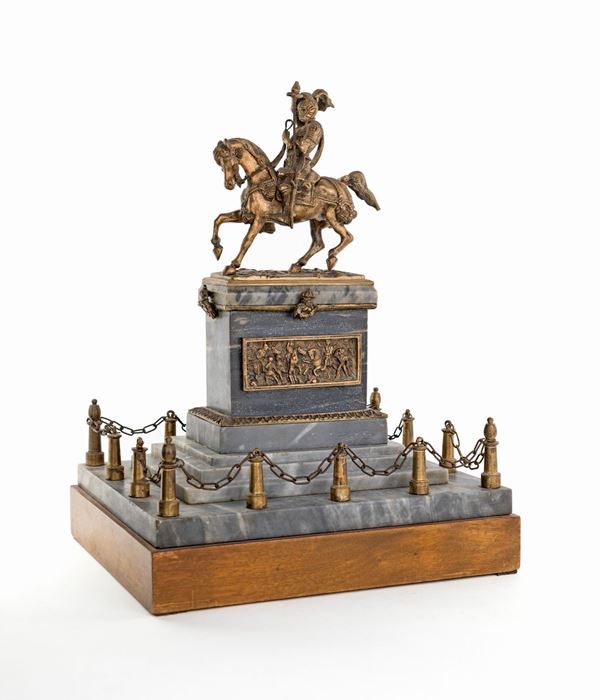 Modello di scultura equestre a Emanuele Filiberto di Savoia, fine del XIX secolo