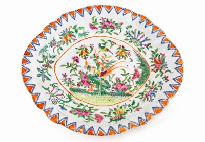 Vassoietto in Porcellana Policroma, Cina, Dinastia Qing