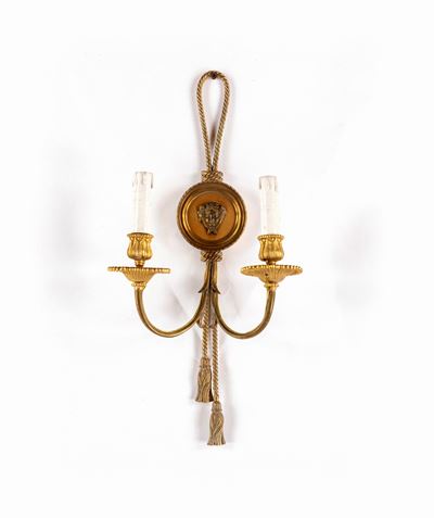 Applique a Due Luci in Bronzo Dorato
