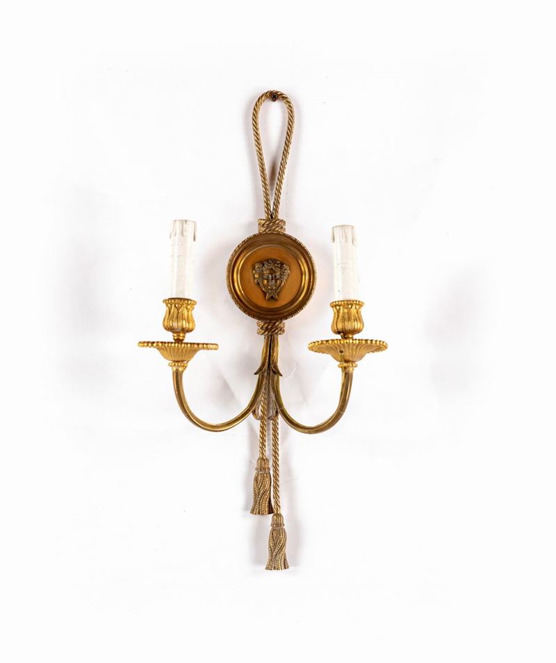 Applique a Due Luci in Bronzo Dorato