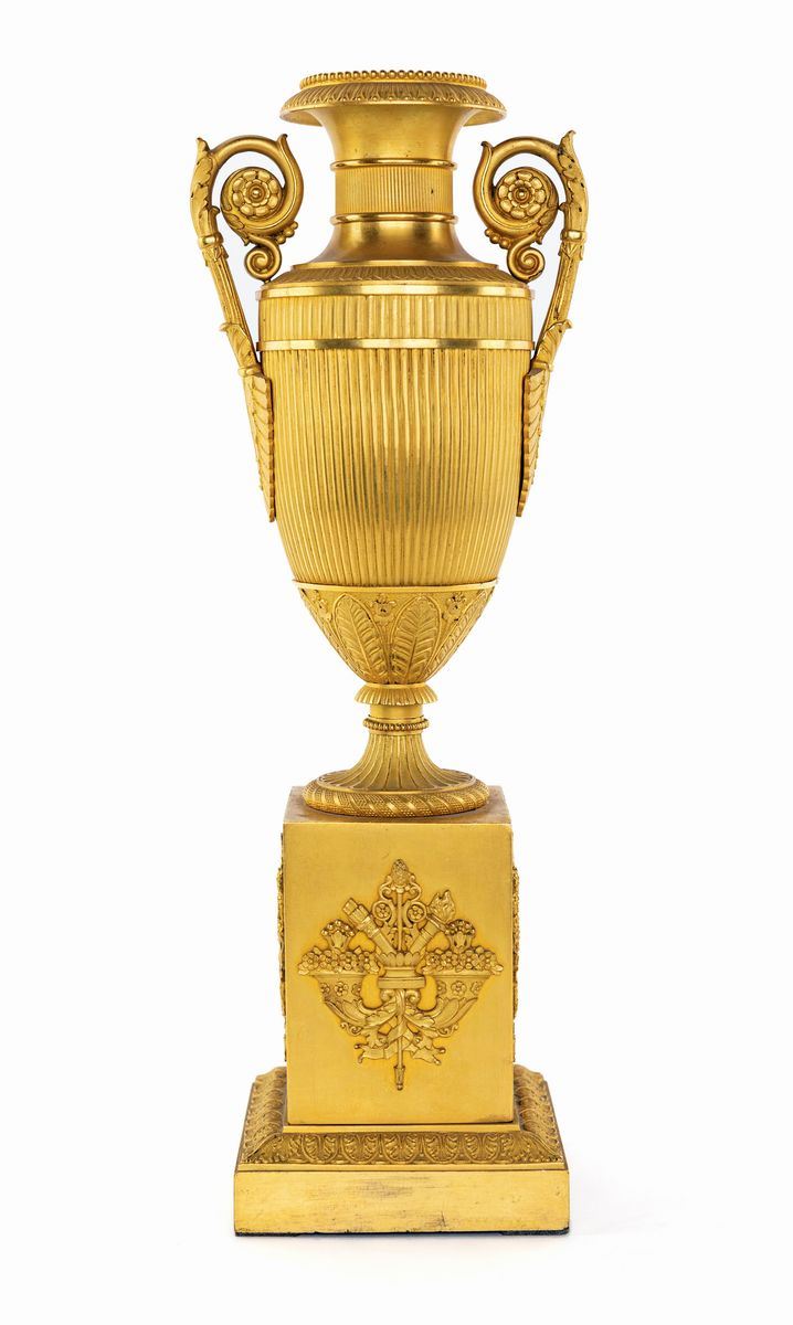 Vaso in Bronzo Dorato, Francia, Seconda Metà del XIX Secolo