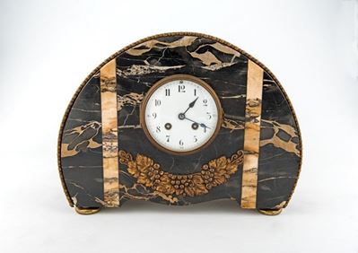 Orologio Deco in Marmo Portoro