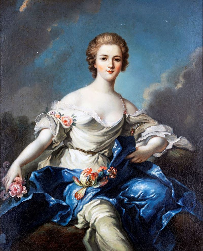 Jean-marc Nattier - Ritratto di Dama Come Flora