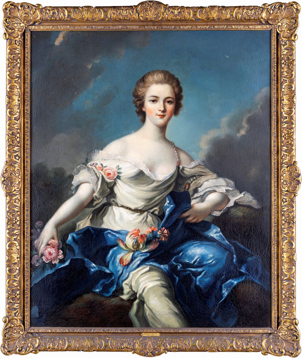 Jean-marc Nattier - Ritratto di Dama Come Flora