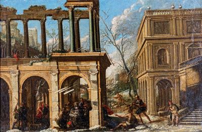 Capriccio Architettonico con Adorazione dei Pastori