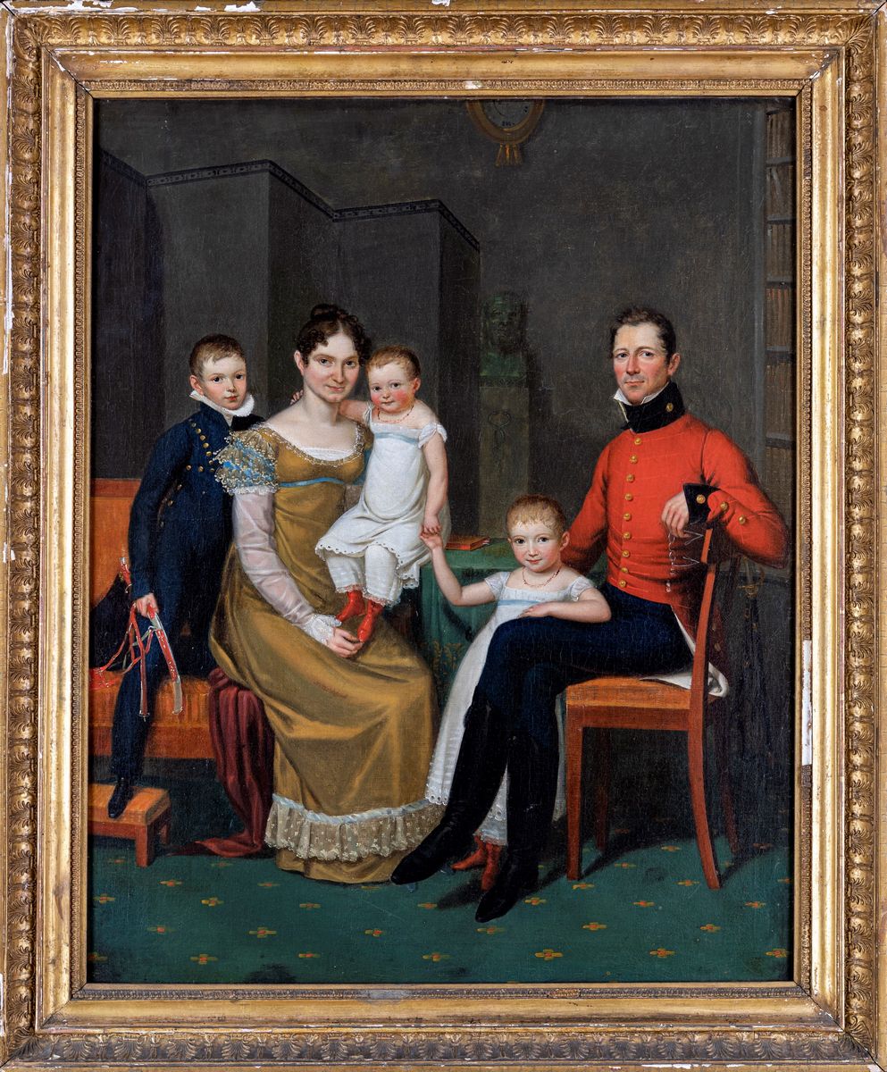 Scuola Romana del XIX Secolo - Ritratto di Famiglia