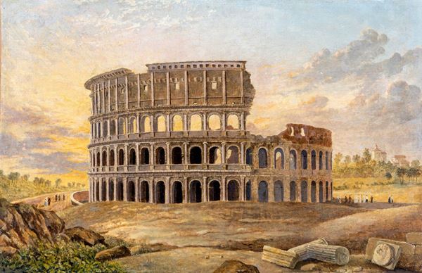 Scuola francese del XIX secolo - Veduta del Colosseo