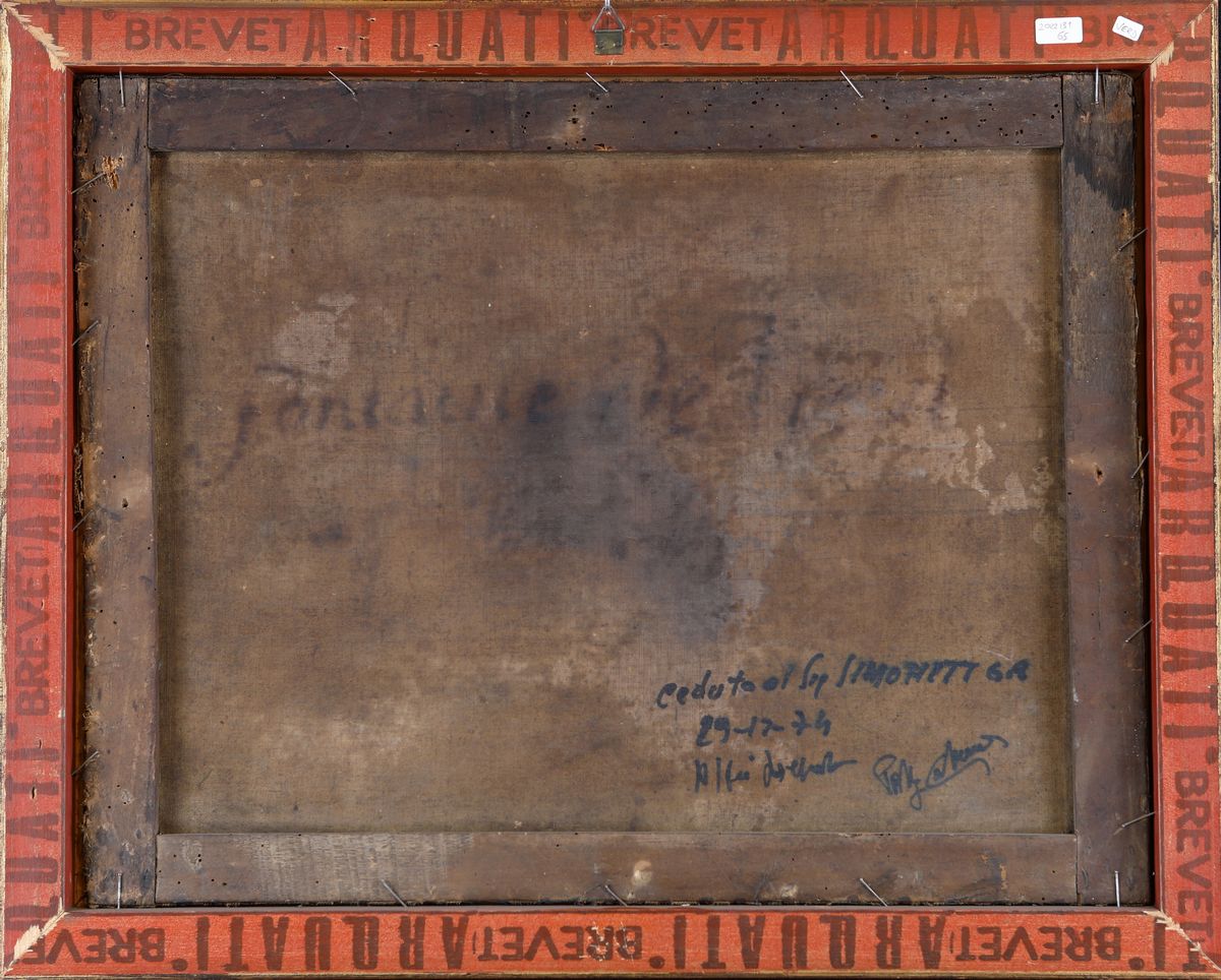 Scuola Romana del XVIII Secolo - Coppia di Vedute con Arco di Costantino e Fontana di Trevi