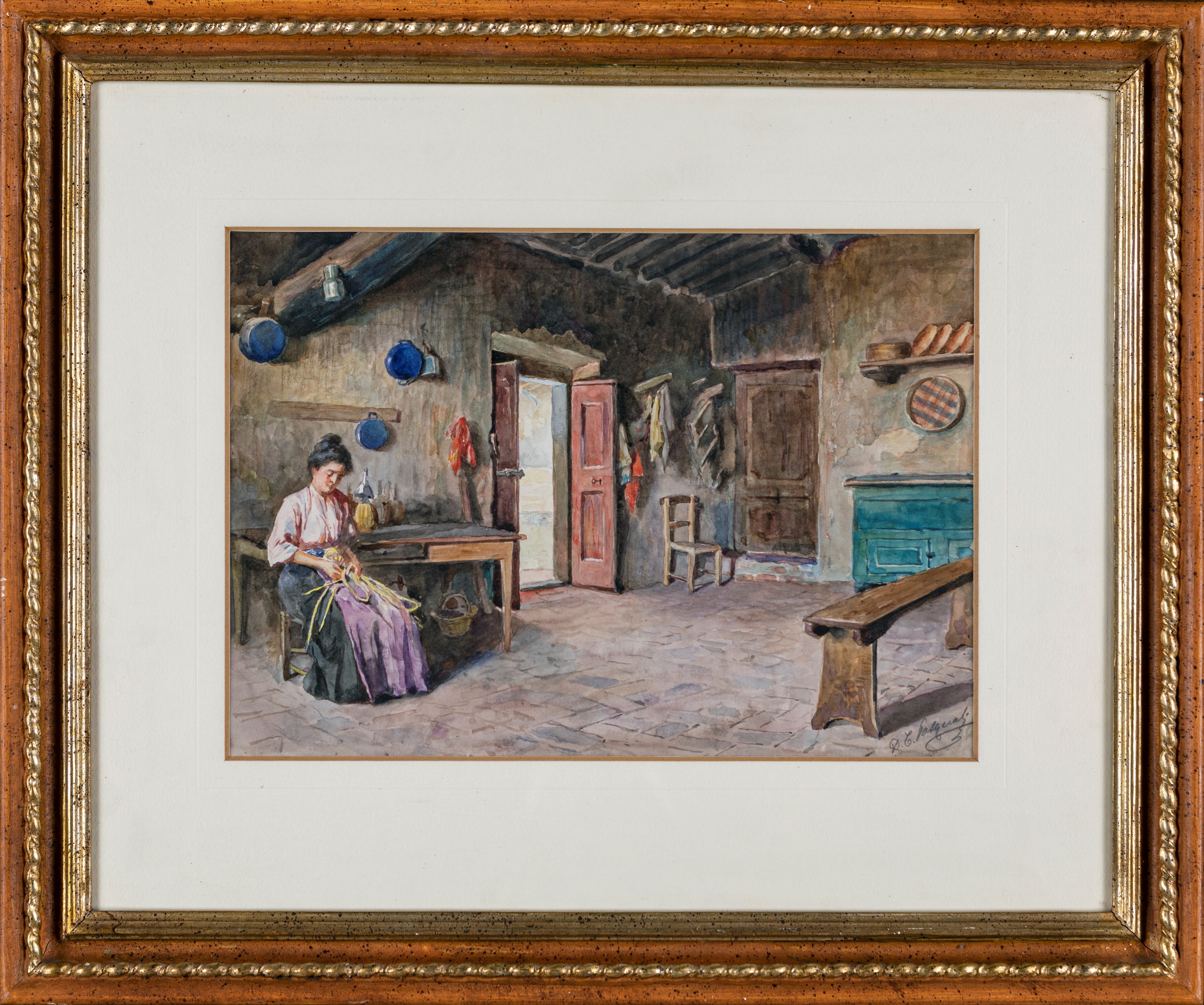Pittore del XIX Secolo - Scena di Interno