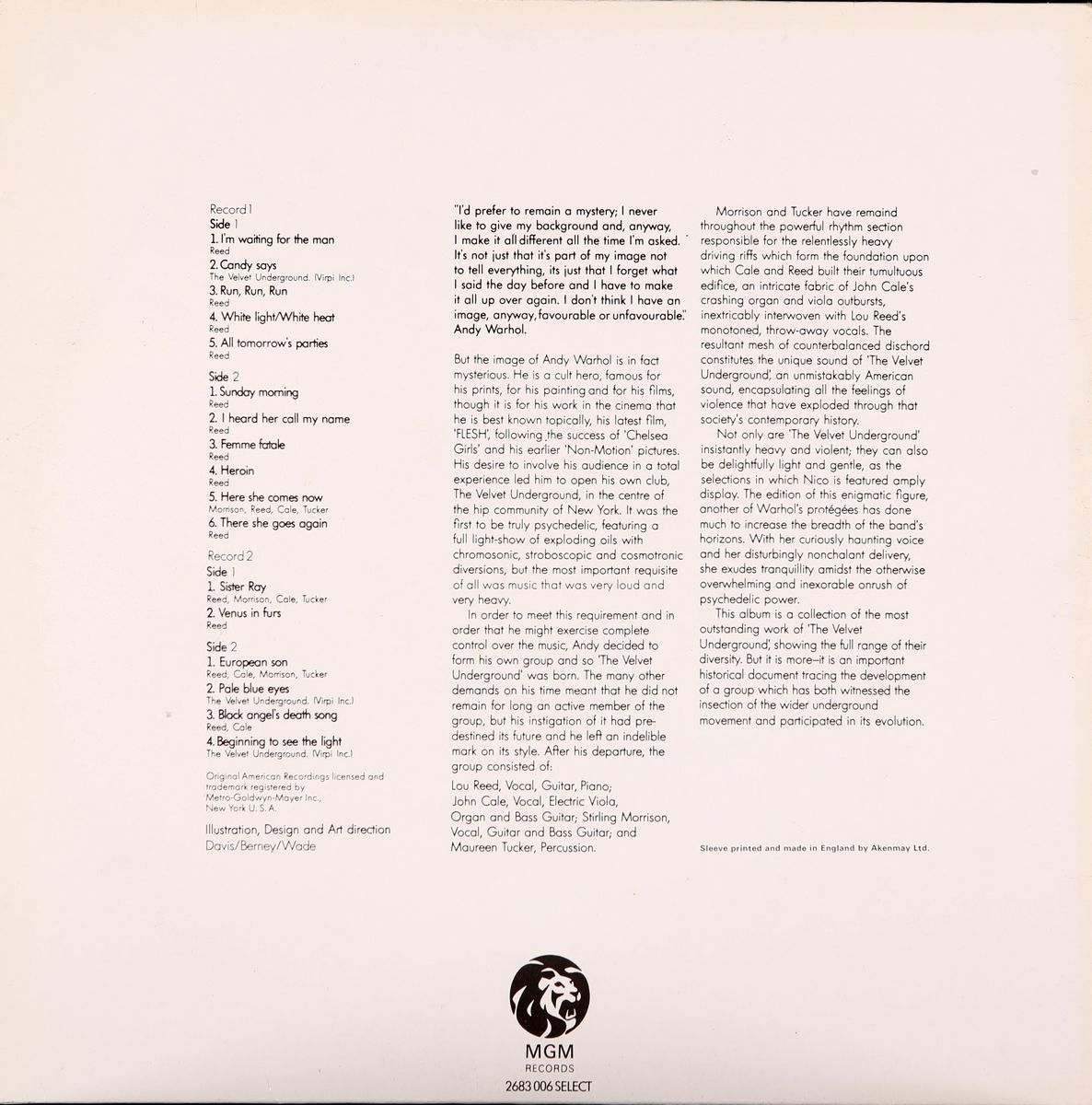 Andy Warhol - Cover Dell'album Velvet Underground & Nico - Coca Cola