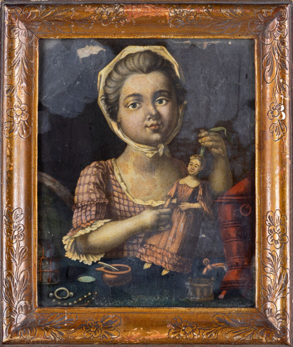 Scuola Veneta del XVIII Secolo - A) Bimba con la Bambola B) Bambino con le Carte