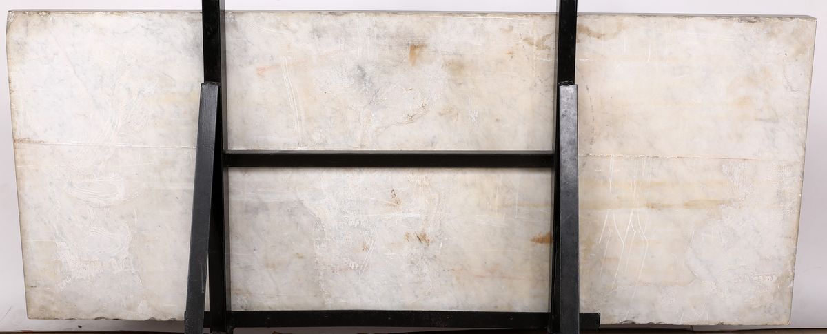 Piano Rettangolare in Marmo Bianco Scolpito, Roma, XVII Secolo
