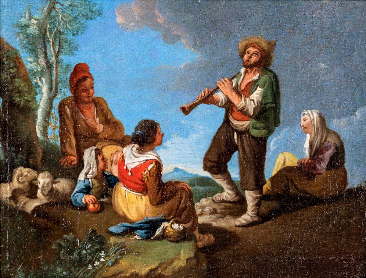 Scuola Veneta del XVIII Secolo - Coppia di Scene di Genere