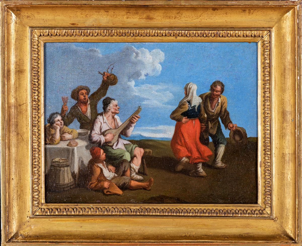 Scuola Veneta del XVIII Secolo - Coppia di Scene di Genere