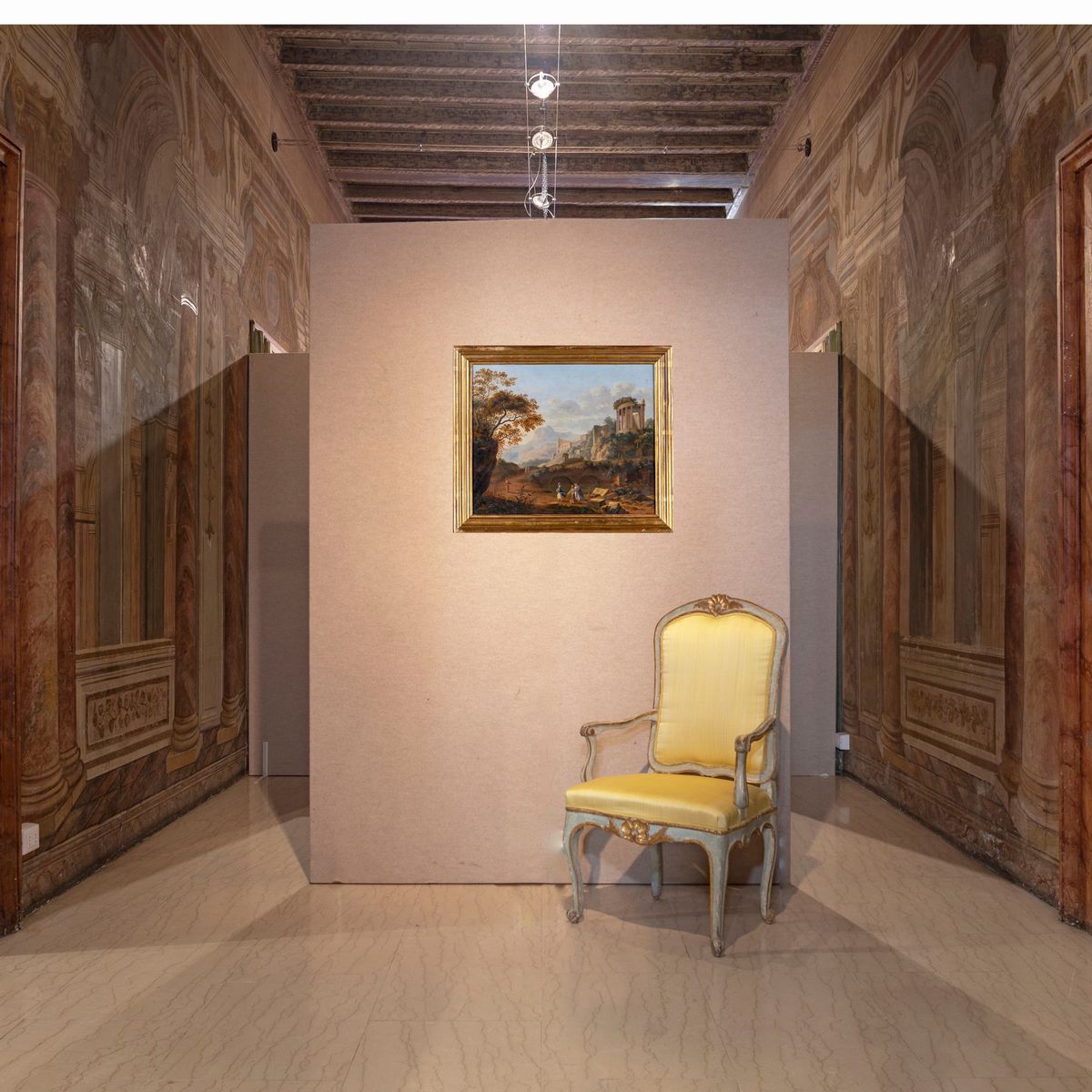 Scuola Francese del XVIII Secolo - Veduta di Paesaggio con Tempio