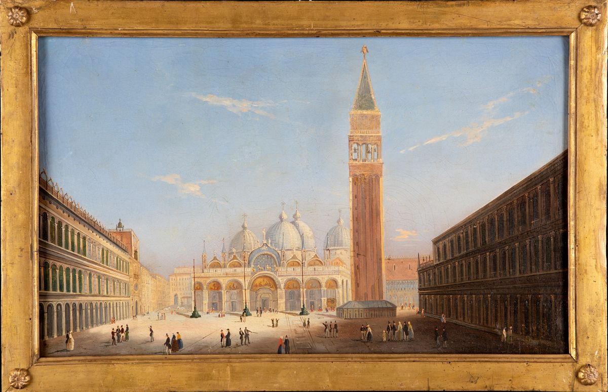 Scuola Veneta del XIX Secolo - Coppia di Vedute di Venezia