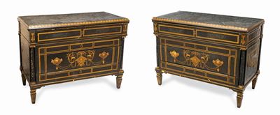 Coppia di Cassettoni Neoclassici in Legno Ebanizzato, Lombardia, Fine del XVIII Secolo