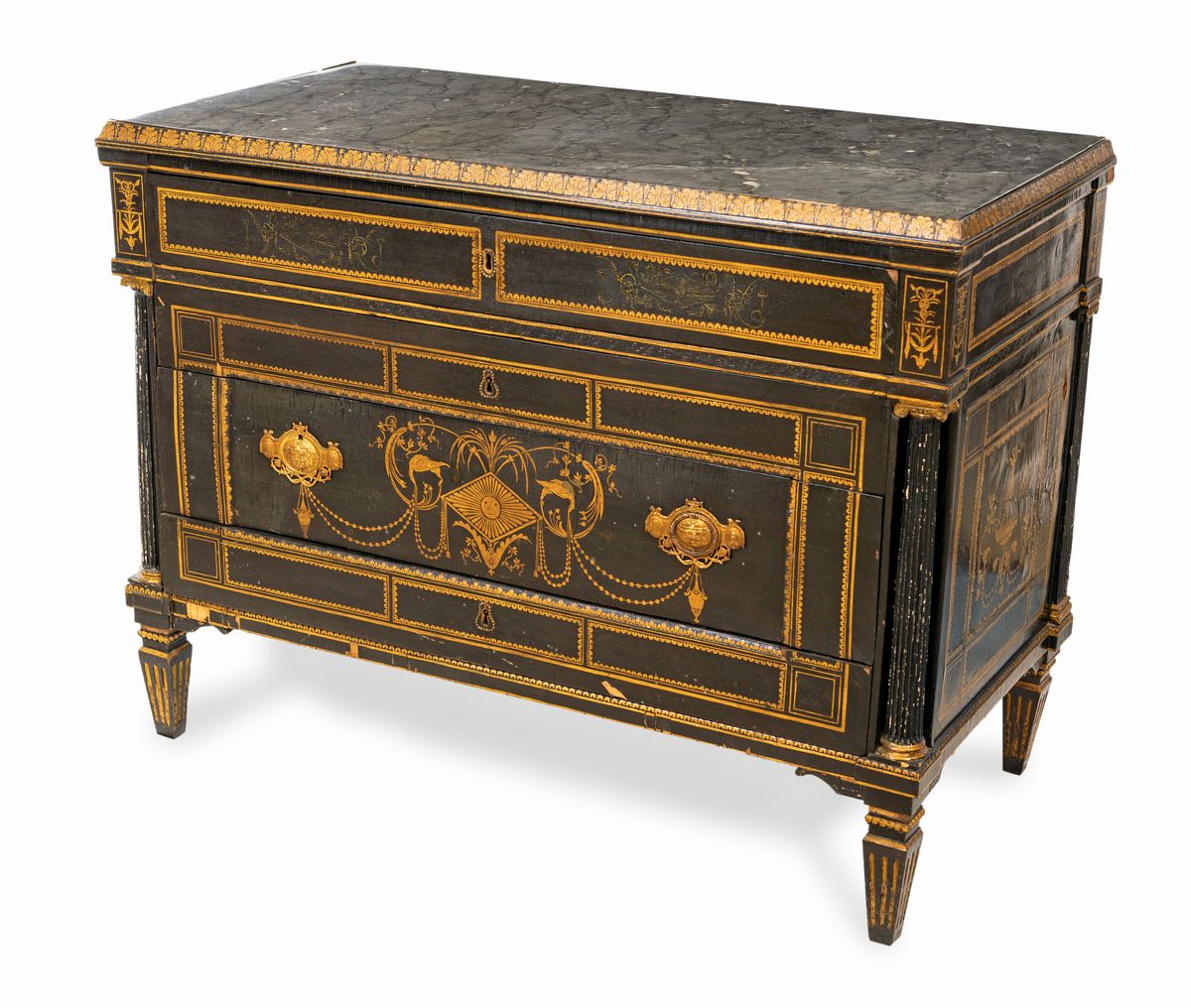 Coppia di Cassettoni Neoclassici in Legno Ebanizzato, Lombardia, Fine del XVIII Secolo