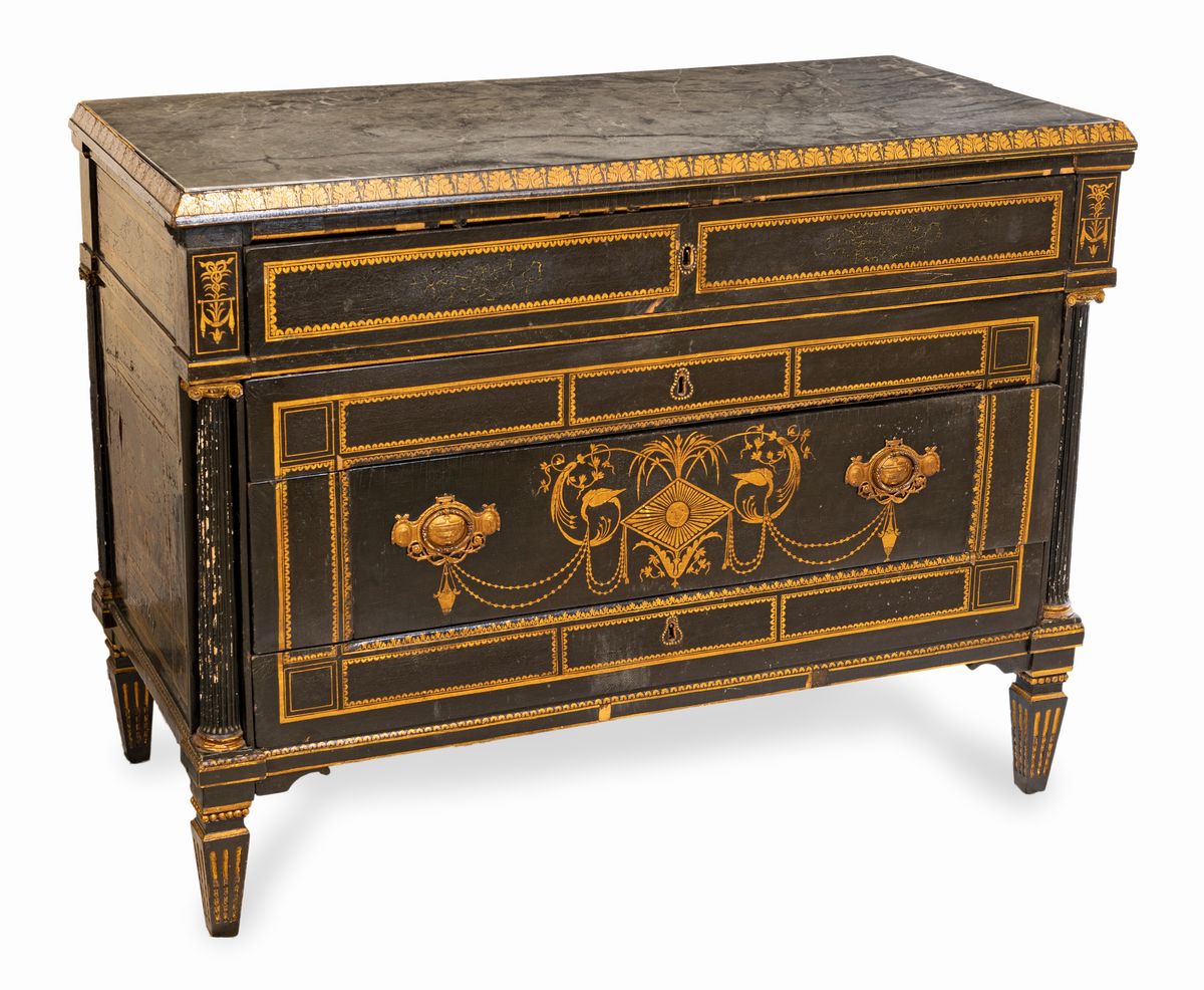 Coppia di Cassettoni Neoclassici in Legno Ebanizzato, Lombardia, Fine del XVIII Secolo