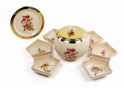 Servizio da Tavola in Ceramica Decorata, Ics Maioliche D'italia per Gucci, Anni Settanta