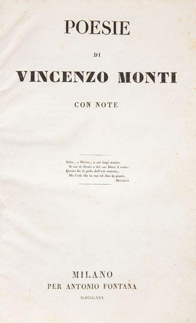 Poesie di Vincenzo Monti con Note
