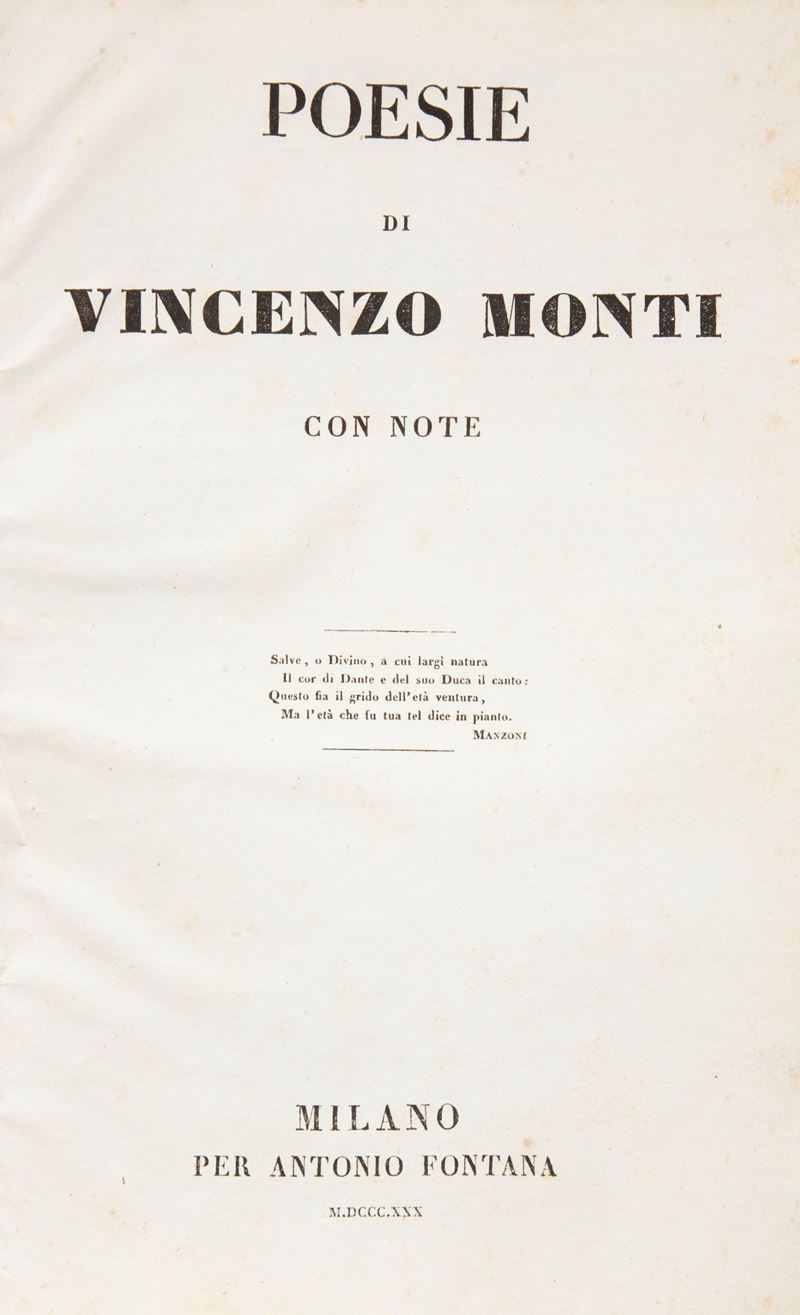 Poesie di Vincenzo Monti con Note